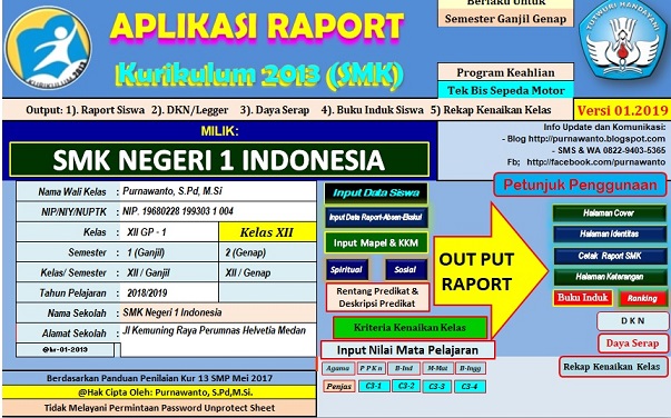 Aplikasi Penilaian Kurikulum 2013 Smk Excel - ID Aplikasi