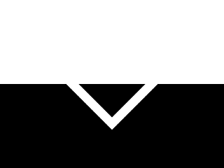 A white rectangle on half bottom in black.