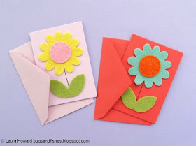 Felt Flower Notecards Tutorial