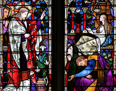 Imagem de Jesus ressuscitando a filha de Jairo, vitral, #1