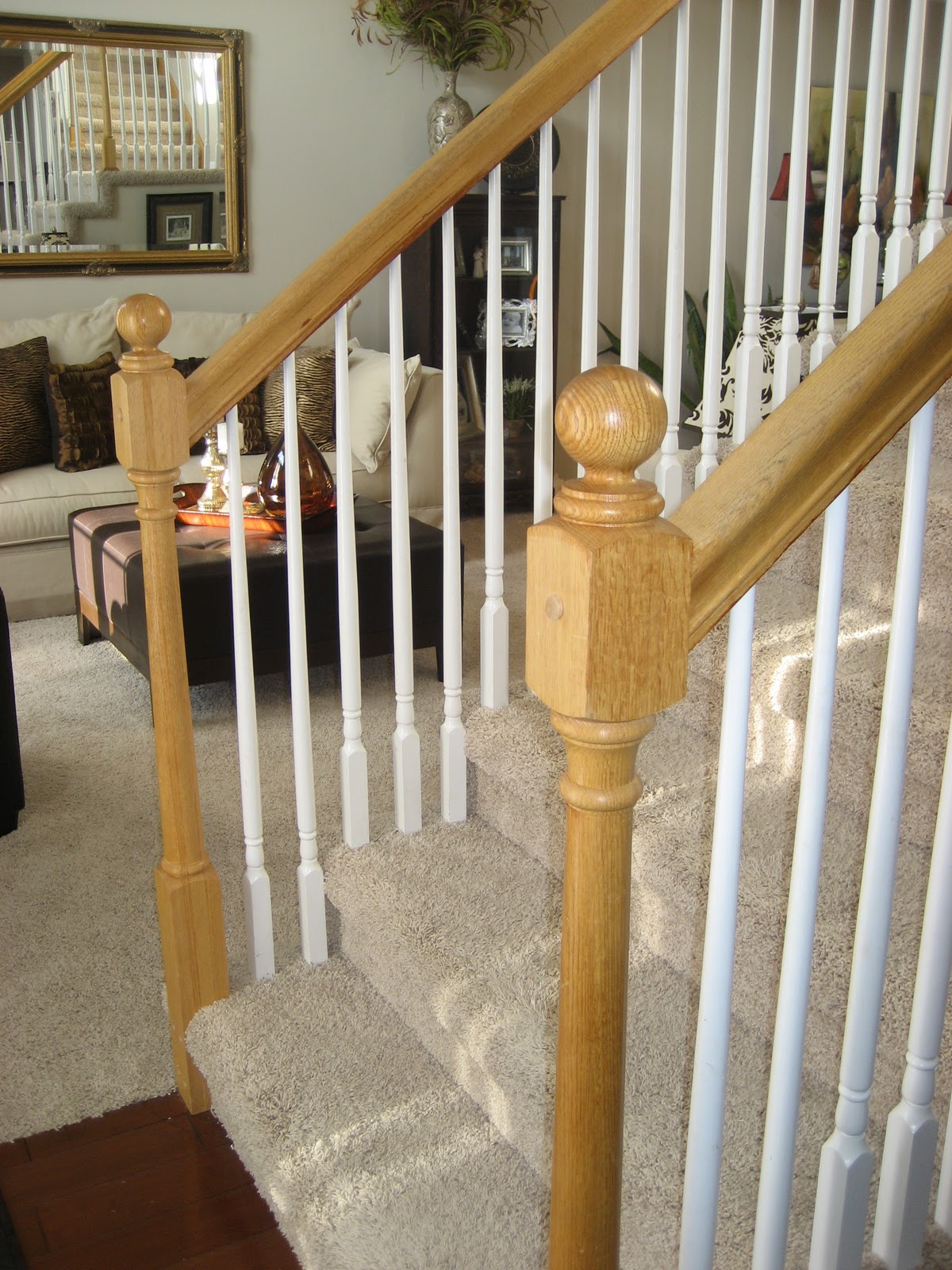 Chic on a Shoestring Decorating: How to Stain Stair Railings and Banisters