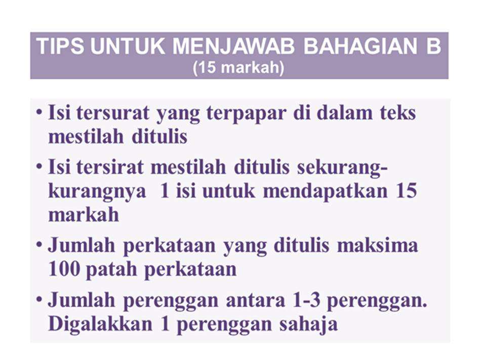 Teknik Menjawab Ulasan UPSR Bahasa Melayu (Bahagian B 