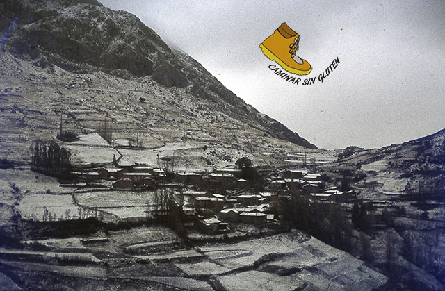Diapositiva de Valdorria nevada en noviembre 1979