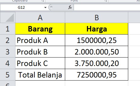 Menyesuaikan Format Pemusah Ribuan dan Desimal di Excel