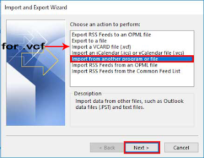 import to outlook in .csv format