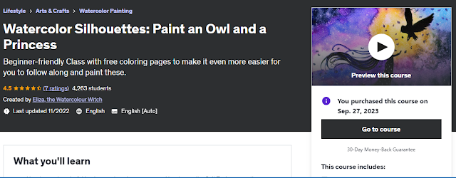 Watercolor Silhouettes: Paint an Owl and a Princess BY MARWAT TECH