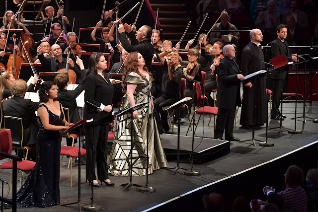 Rossini Semiramide at the BBC Proms - Susana Gaspar, Daniela Barcellona,  Albina Shagimuratova, Barry Banks, Gianluca Buratto, Mirco Palazzi,  Orchestra of the Age of Enlightenment, Mark Elder - photo Chris Christodoulou