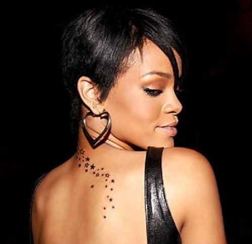 i want this Rihanna's stars tattoo on her neck love it no worries