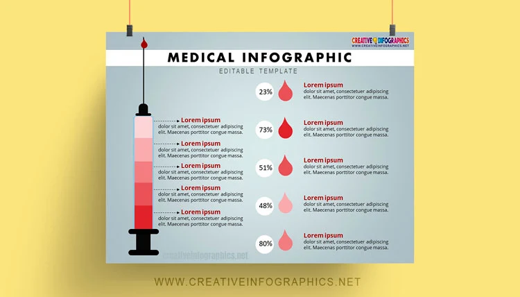 Medical infographics template for statistical topics