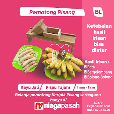 Pemotong Pisang Bergelombang Kayu Jati