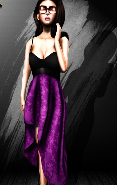 Second Life Freebies Venus mesh dress in purple totally free!