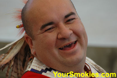 Cherokee Indian Smiling at the Native American pow wow