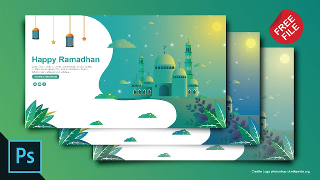 Free Ramadhan PSD : Download Kumpulan Desain Flat Ramadhan Adobe Photoshop