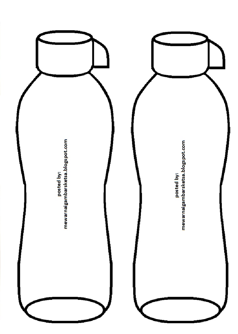 Mewarnai Gambar: Mewarnai Gambar Sketsa Botol Minum