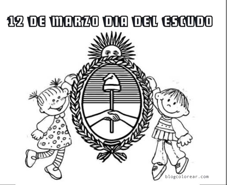 Escudo Nacional Argentino Para Colorear 12 De Marzo Colorear