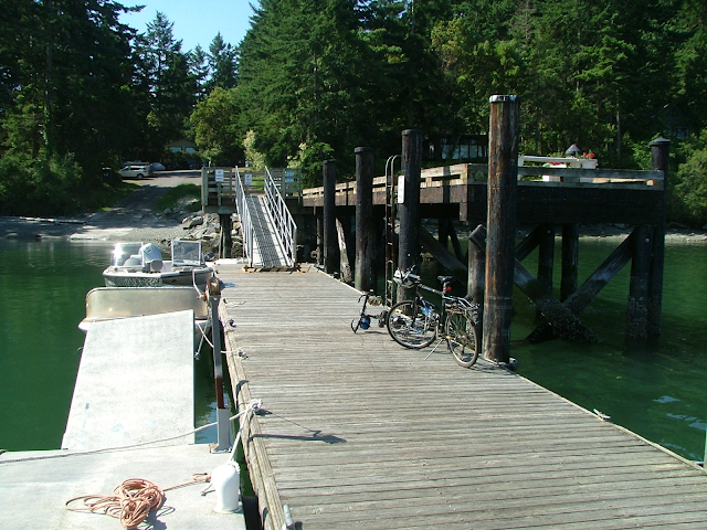 Hunter Bay county dock on Lopez Island showing boat ramp