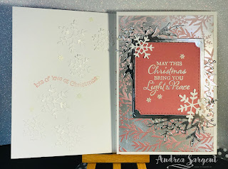 Stampin Up, Andrea Sargent, Christmas, 2019, Just Add Ink Challenge, Feels Like Frost, Frosted Foliage, Trifold card, Shaker card, Frosted Frames