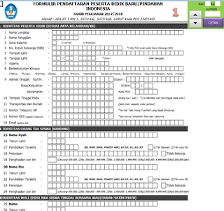 Aplikasi PPDB SD/SMP/SMA/SMK Terbaru Tahun 2017/2018 Format Excel