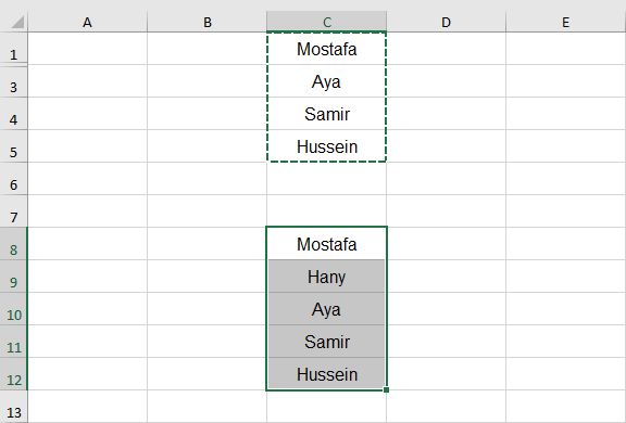 نسخ ولصق الخلايا الظاهرة فقط في Excel