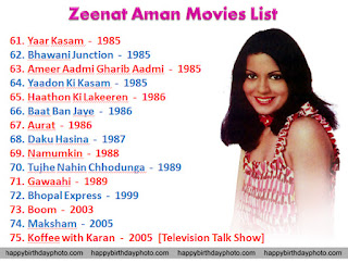 zeenat aman movies list 61 to 75