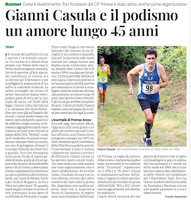 Lo shock nella domenica del podismo piemontese. E' morto in gara Gianni Casula