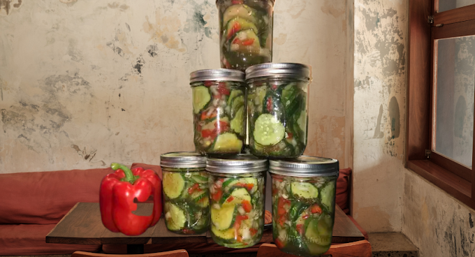 Recipe for refrigerator bread and butter pickles