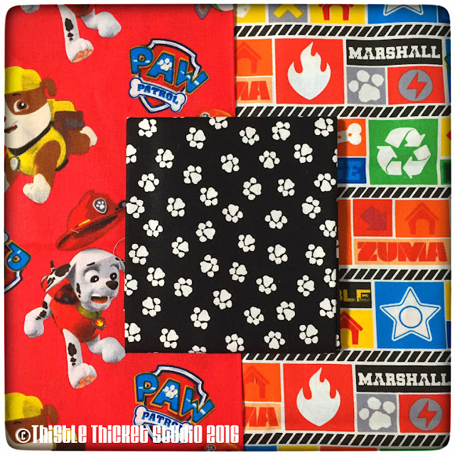 Paw Patrol fabric, Thistle Thicket Studio, quilts, quilting