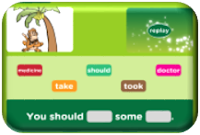 http://www.eslgamesplus.com/modal-verb-should-shouldnt-for-giving-advice-on-health-problems-esl-grammar-activity/