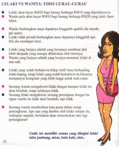 Lelaki VS Wanita : Edisi Gurau-Gurau