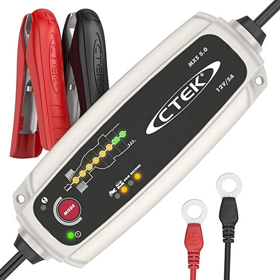 CTEK (56-305) Euro Battery Charger MXS 5.0 with automatic temperature compensation, 12V 5.0 Amp (EU plug)