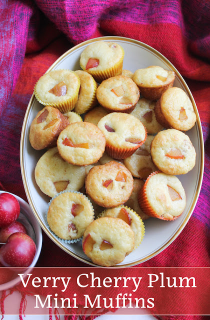 Food Lust People Love: These Verry Cherry Plum Mini Muffins are made with hybrid fruit, part cherry-part plum and they are a delicious mixture of both! If you don't have cherry plums, by all means, substitute another soft fruit.