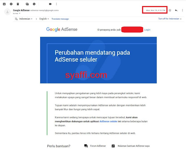 AdSense Mobile Mulai Desember 2019 Tidak Didukung