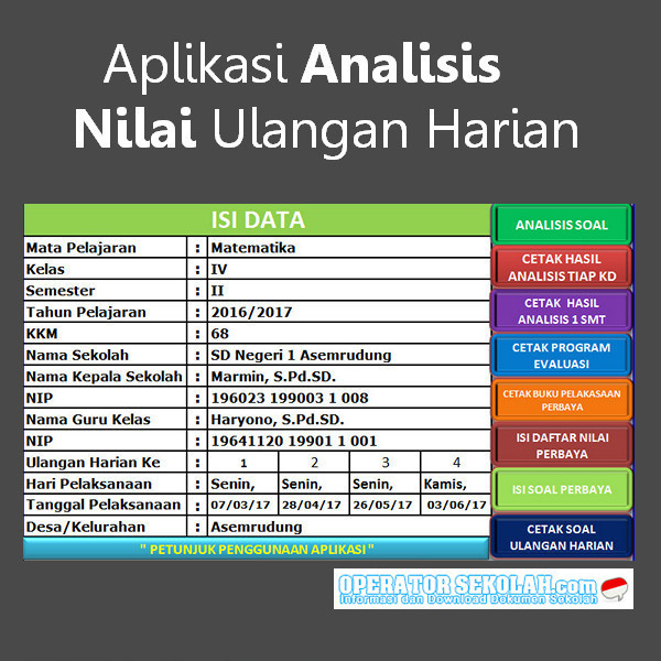 Aplikasi Analisis Nilai Ulangan Harian