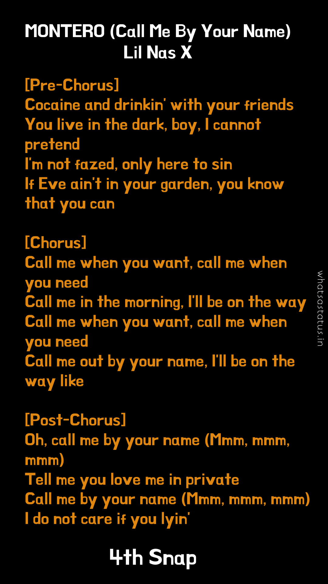Lil Nas X Montero Lyrics Images
