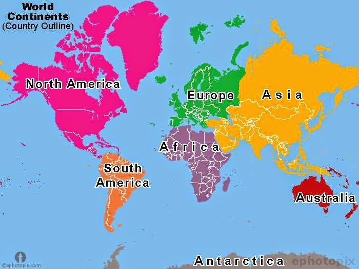 printable map of the 7 continents free printable maps