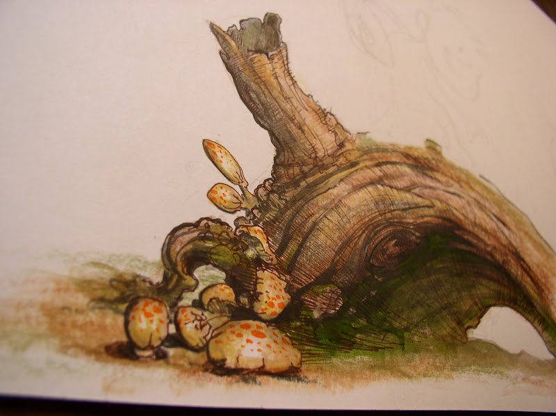 Sam Kieth : Two Kids on a Tree Stump.