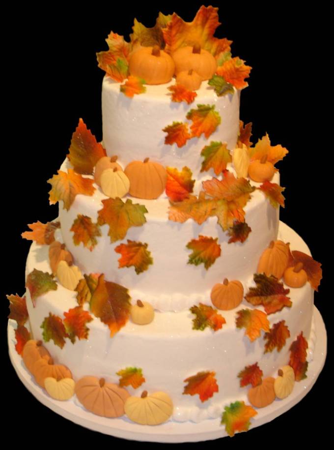 Wedding Cakes Autumn Square Round Decorate 