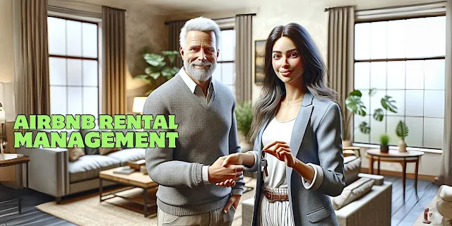 The property owner handels the keys to the agent of rental property management agency
