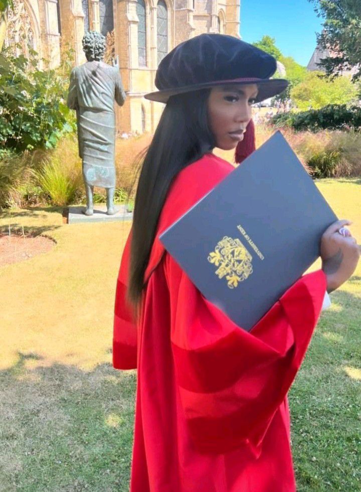 Nigerian singer, Tiwa Savage has officially become a Doctor, a prestigious honour from her alma mater, the University of Kent.