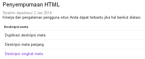 Penyempurnaan html di google webmaster