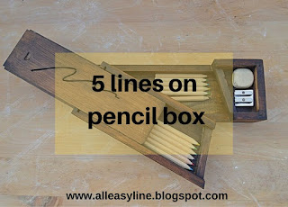 5 lines on pencil box in English