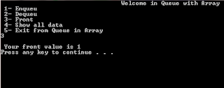 queue implementation in c++ using array