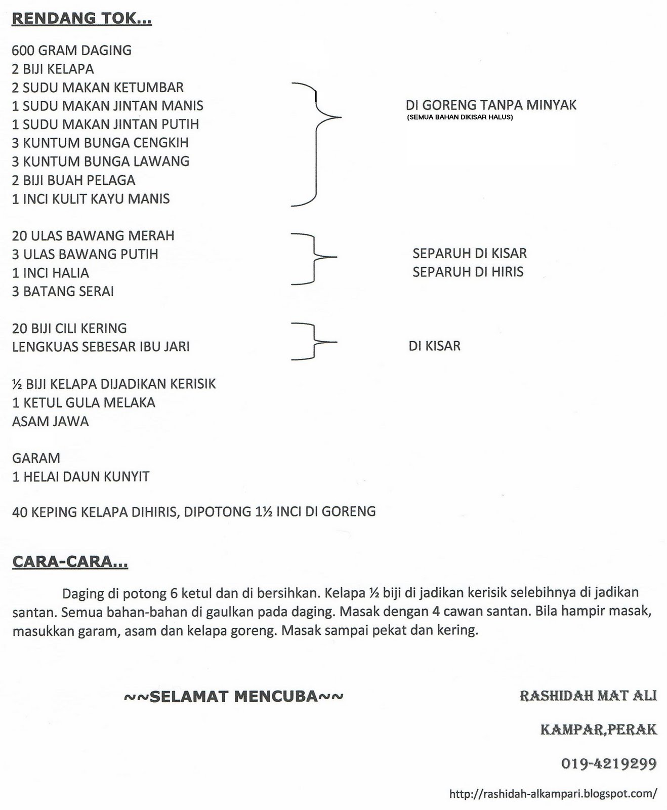 PAS - ISLAM 4 ALL: Lesson 2 : Mari Belajar Memasak Rendang Tok