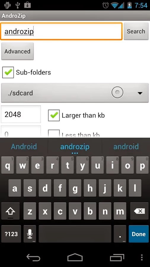 AndroZip - Aplikasi pembuka file rar android