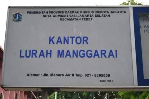 Kantor lurah Manggarai di Jakarta Selatan