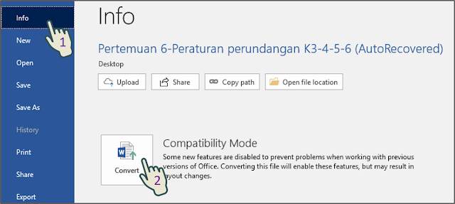 Menjaga Kompatibilitas dengan Versi Word Sebelumnya 2