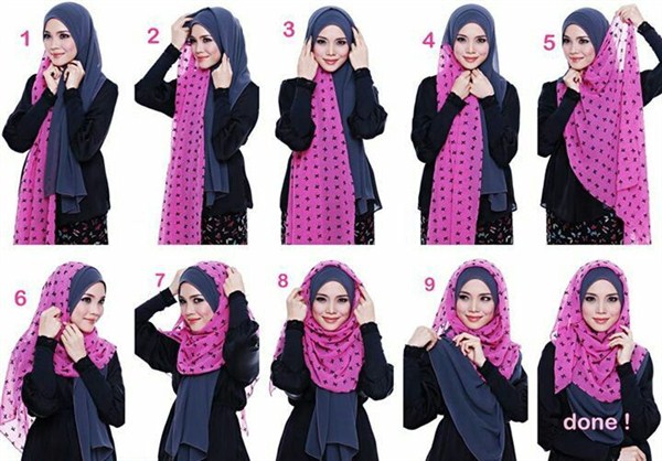 contoh tutorial hijab pashmina panjang terbaru 2017/2018