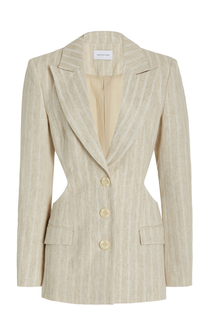 Rania chose a Significant Other Zola striped linen blend blazer