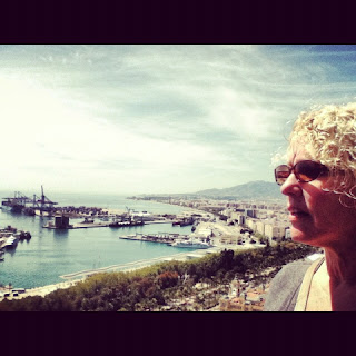 My mom at the highest point in the city of Malaga