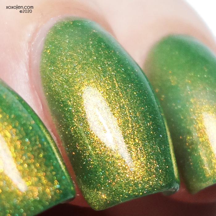 xoxoJen's swatch of Great Lakes lacquer I am Melon Lord